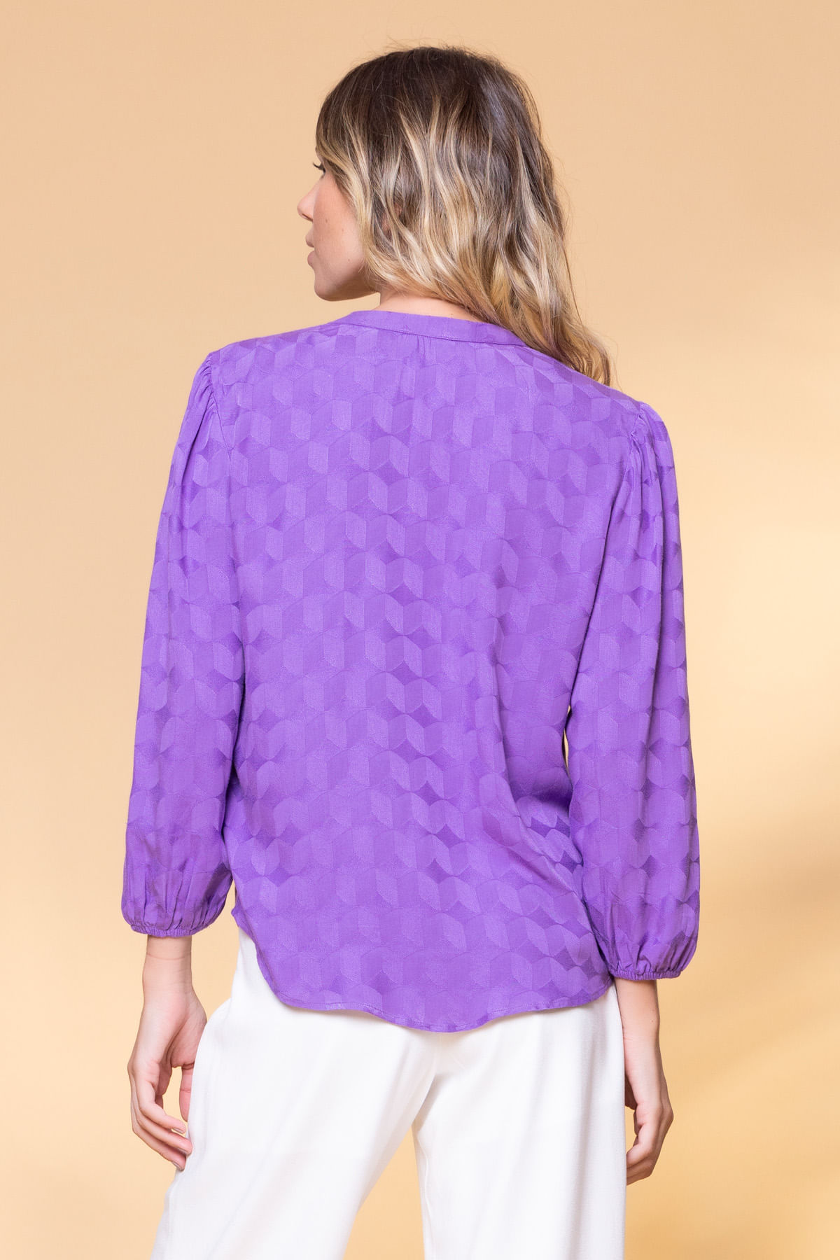Coupon De Tissu Jacquard Lilas Et Blanc - 3 Mètres, 150 Cm De Large, 100% Coton, Fait En France